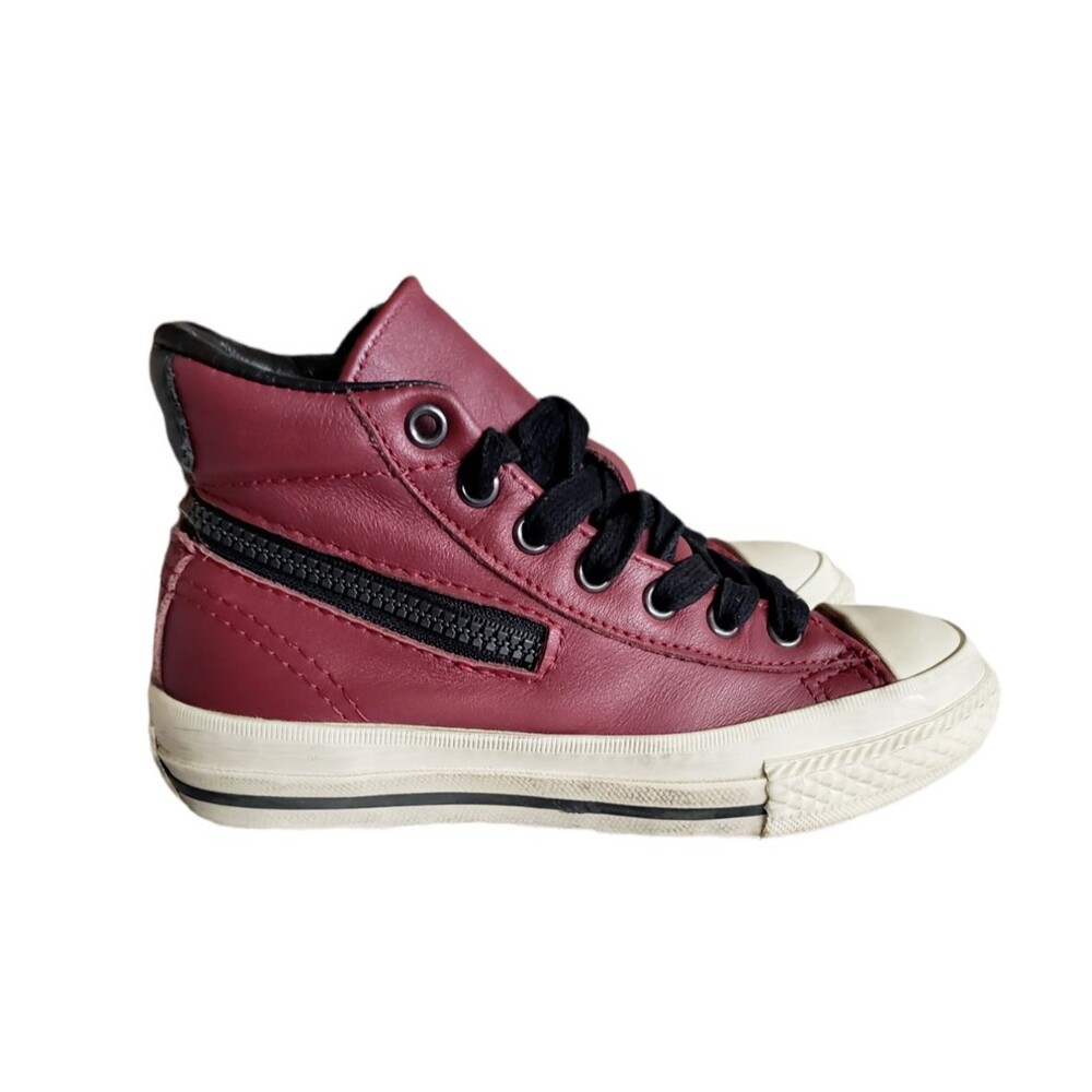 John Varvatos Kids Maroon High-Top Sneakers with Black Laces